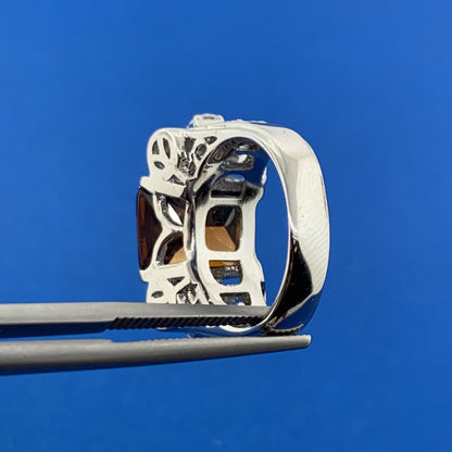 Joseph Esposito QVC 925 Sterling Silver Garnet Diamonique CZ Statement Ring