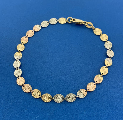 Karizia Spa KA1772 Sterling Silver Vermeil 2 Tone Pinwheel Star Burst Bracelet