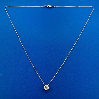 Designer STS 925 Sterling Silver 19" Box Chain Round Cubic Zirconia CZ Necklace