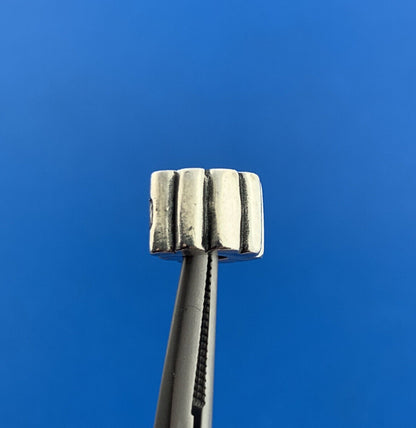 Authentic PANDORA 925 Sterling Silver Ribbed Bracelet Clip Charm 790163 Retired