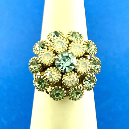 Joseph Esposito ESPO 925 Sterling Silver Vermeil Blue Cubic Zirconia Flower Ring