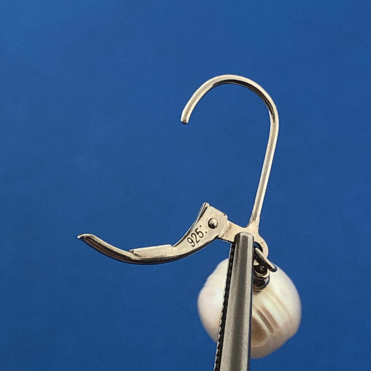 Lovely Sterling Silver White Pearl Bridal June Anniversary Drop Dangle Earrings