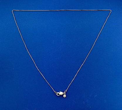 Designer RL Sterling Silver Cubic Zirconia Drop Charm Adornment Chain Necklace