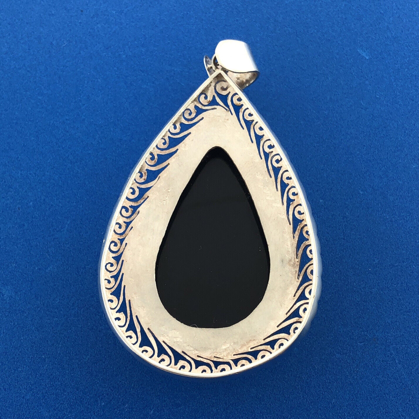 Balinese Sterling Silver Black Onyx Wisdom Protection Chakra Statement Pendant