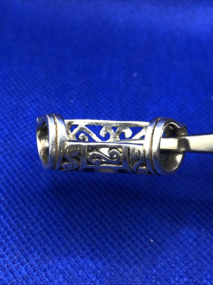 SX Black Onyx & Mother of Pearl Inlay 925 Sterling Silver Statement Pendant