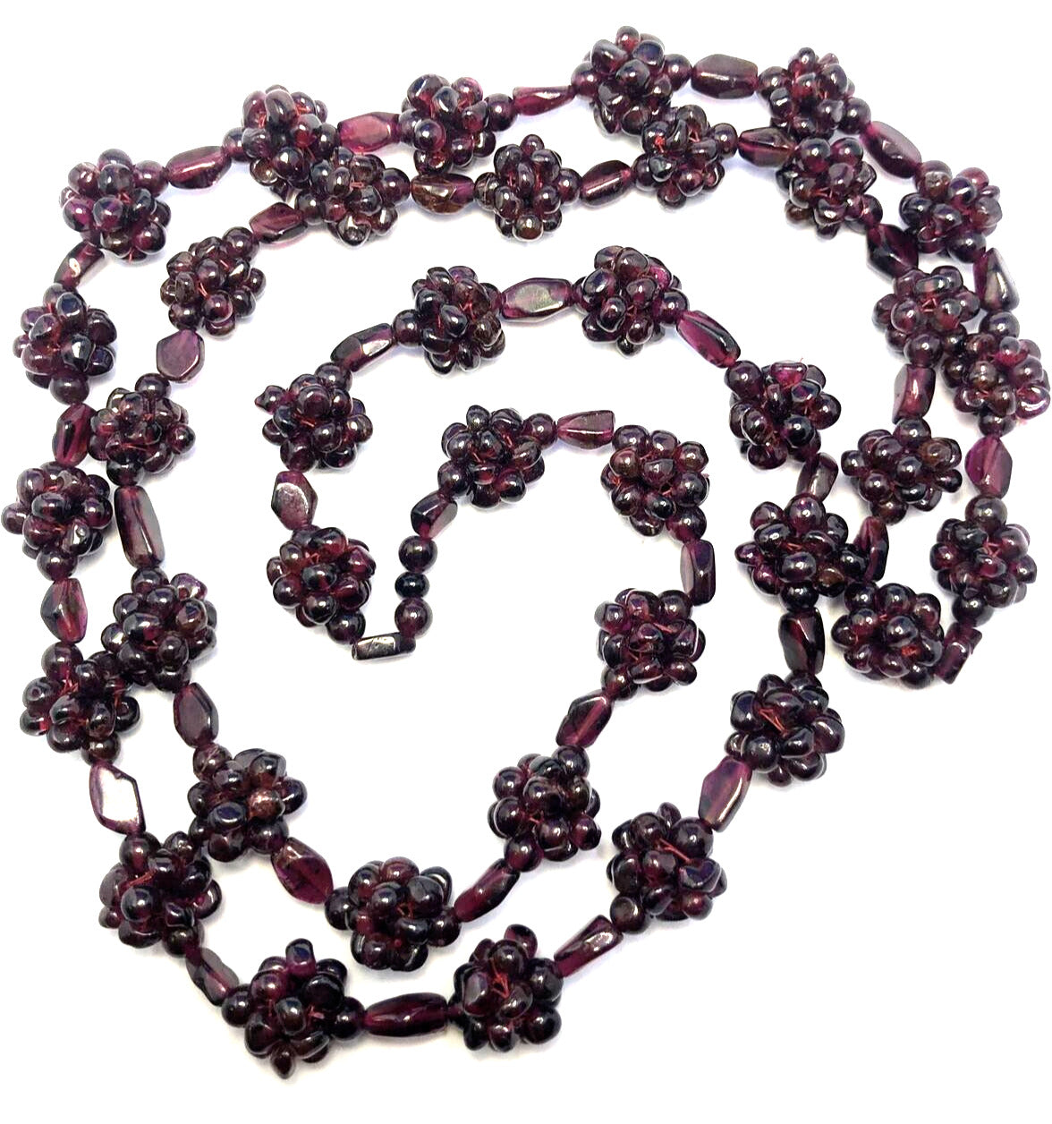 Vintage Amethyst Beaded Cluster Physical Healing Statement Necklace