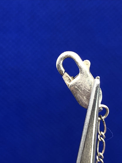 Designer Mignon Faget 925 Sterling Silver Diamond Acanthus Leaf Pendant Necklace