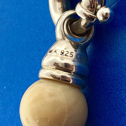 Whitney Kelly WK 925 Sterling Silver Moss Agate Jasper Ball Bead Necklace