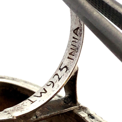 Designer IW India 925 Sterling Silver White Druzy Quartz Statement Ring