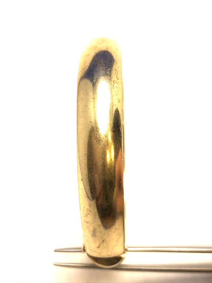 Vintage Designer Whiting & Davis Gold Tone Oval Hinged Cuff Bracelet