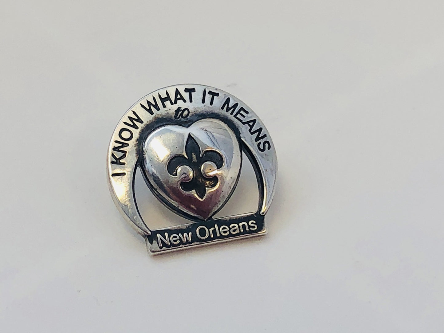 Anne Dale Sterling Silver 925 Katrina Fleur De Lis New Orleans LA Memorial Pin