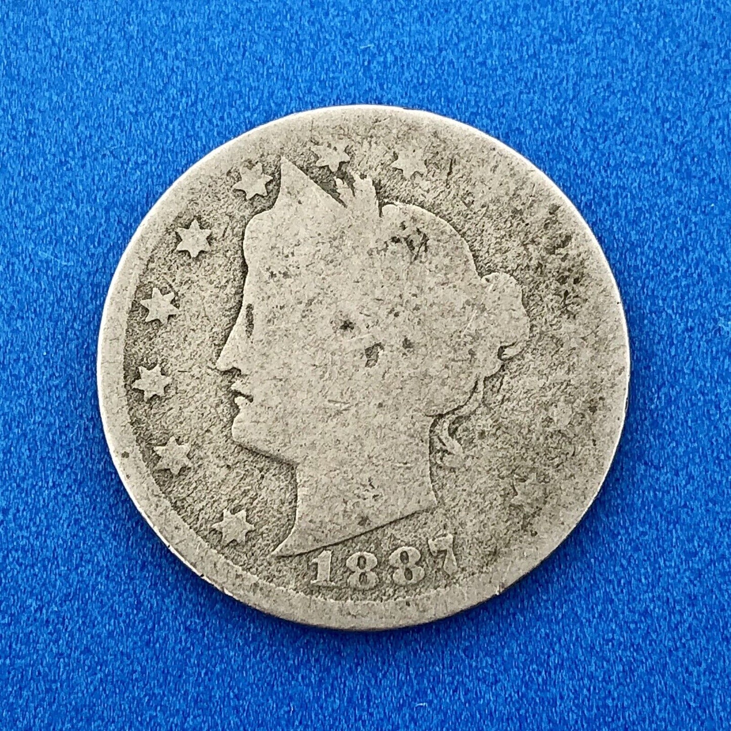 1887 P Liberty Head Nickel Five Cents 5c Better Key Rare Philadelphia Mint Coin
