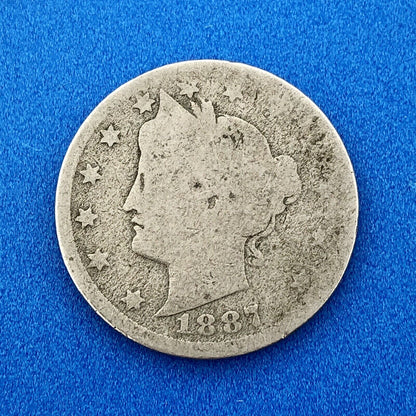 1887 P Liberty Head Nickel Five Cents 5c Better Key Rare Philadelphia Mint Coin