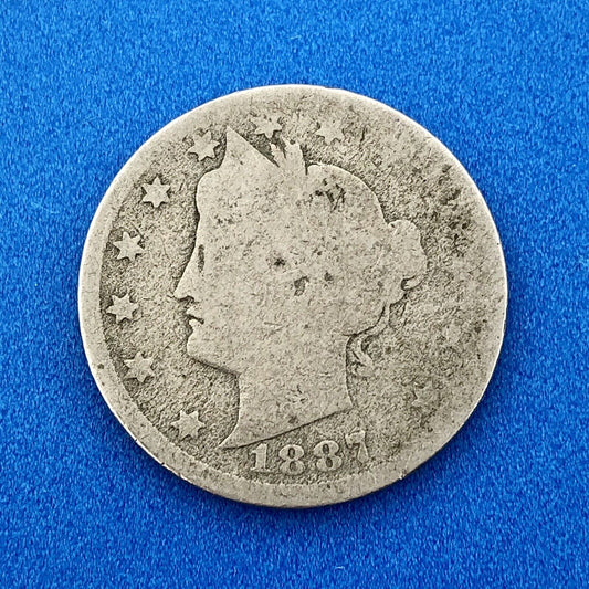 1887 P Liberty Head Nickel Five Cents 5c Better Key Rare Philadelphia Mint Coin