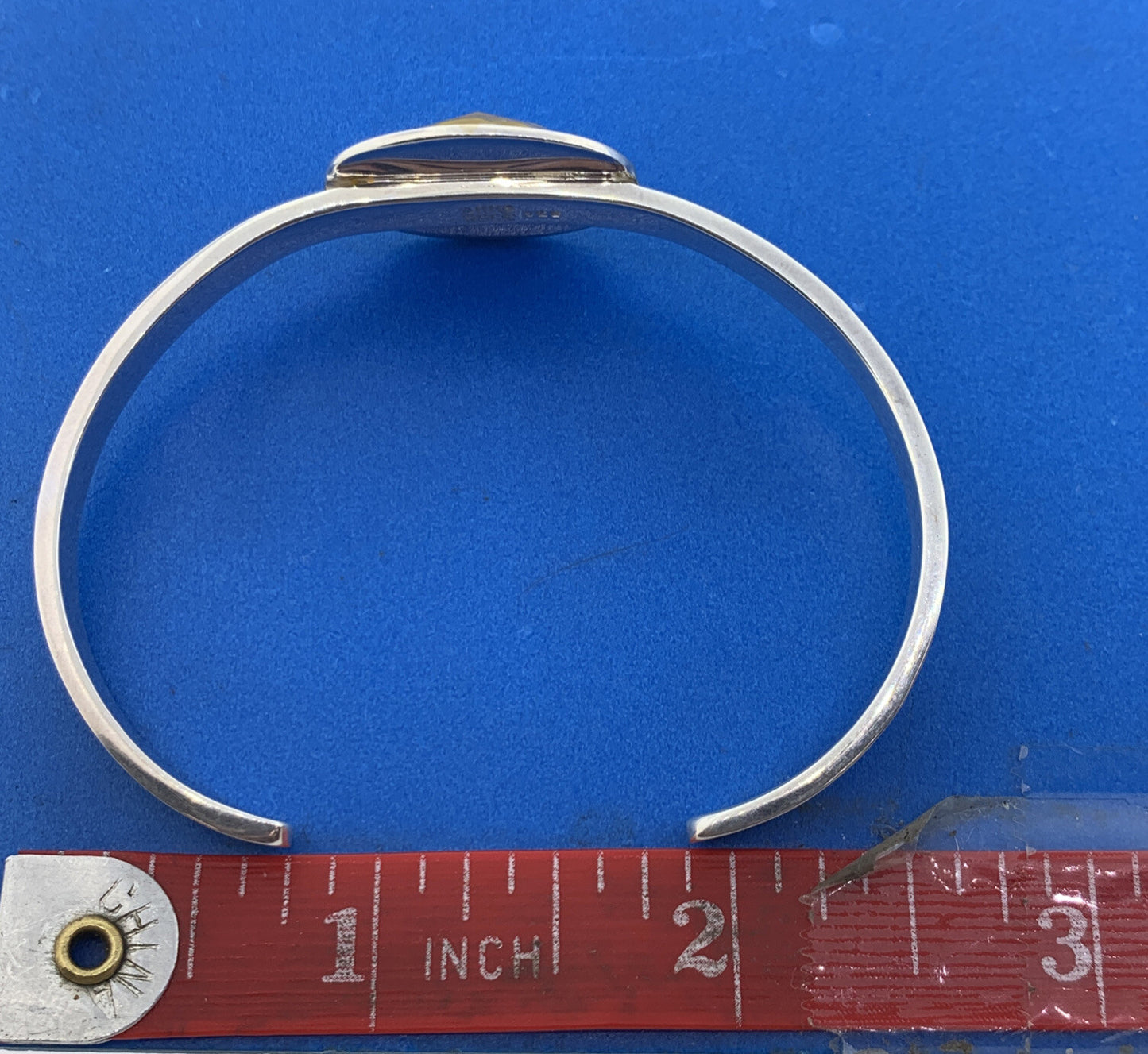 Designer Anna Beck 925 Sterling Silver Lemon Quartz Doublet Open Cuff Bracelet