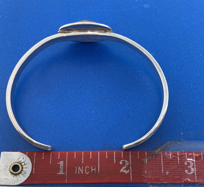 Designer Anna Beck 925 Sterling Silver Lemon Quartz Doublet Open Cuff Bracelet