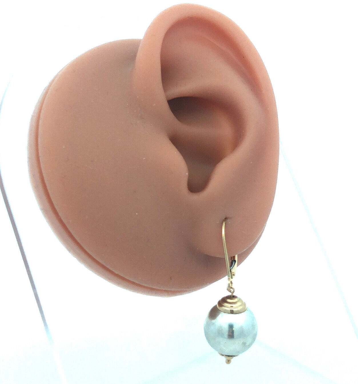 Jacmel Mauritius 14K Yellow Gold Sterling Silver Two Tone Ball Dangle Earrings