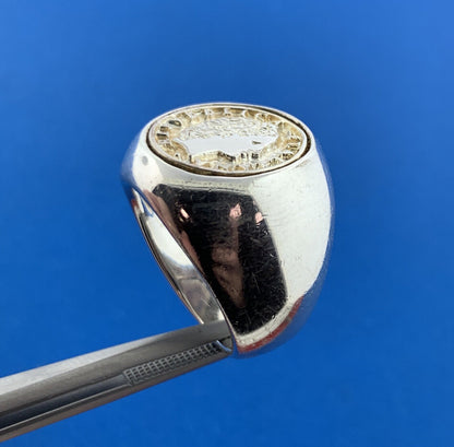 Mia Fiore Dyadema Italy Sterling Silver Lira Replica Statement Dome Ring