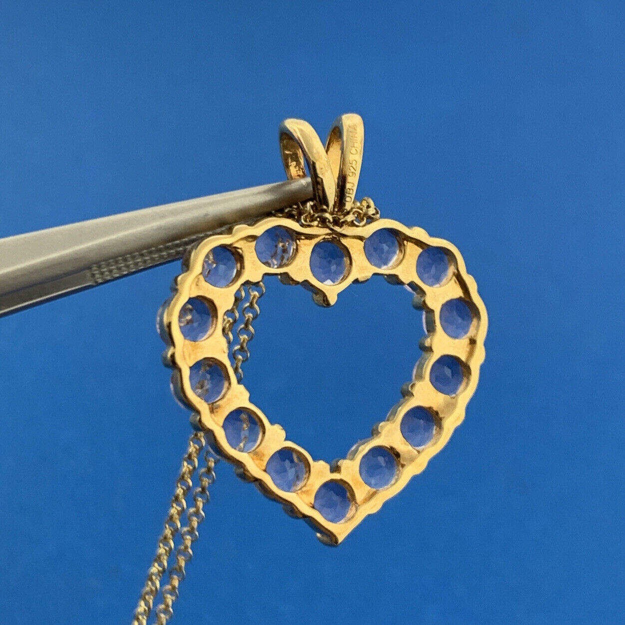 Designer Sterling Silver Vermeil Amethyst Heart February Anniversary Necklace