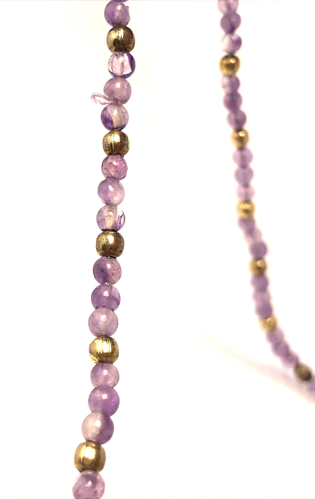 Vintage 1980's Amethyst & Gold-Tone Beaded 3-Piece Statement Necklace