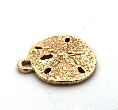 Designer James Avery 14K Yellow Gold Sand Dollar Beach Summer Pendant Charm