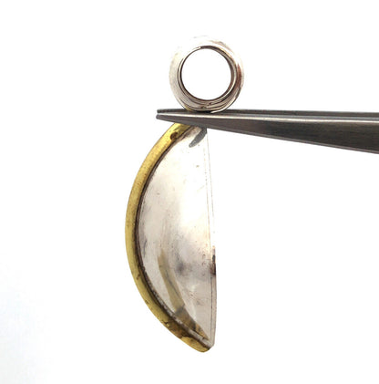 Vintage Taxco Mexico Laton 925 Sterling Silver Brass Square Statement Pendant