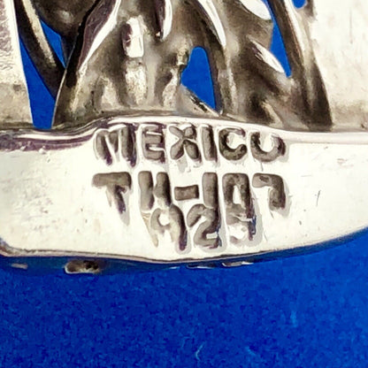 Vintage Taxco Mexico 925 Sterling Silver Open Basket Weave Wide Cuff Bracelet