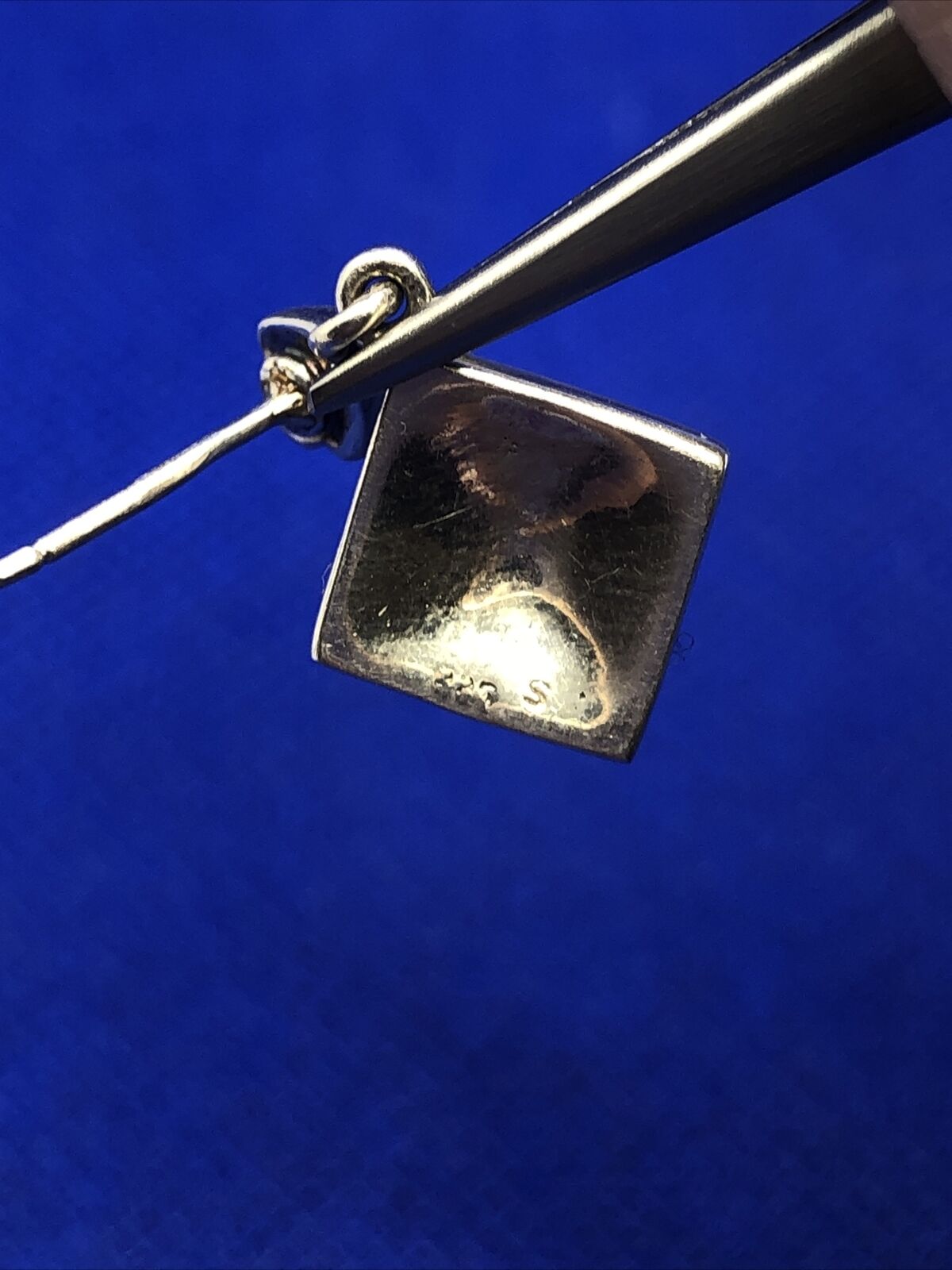 Designer Marcasite 925 Sterling Silver Square Drop Dangle Stud Earrings