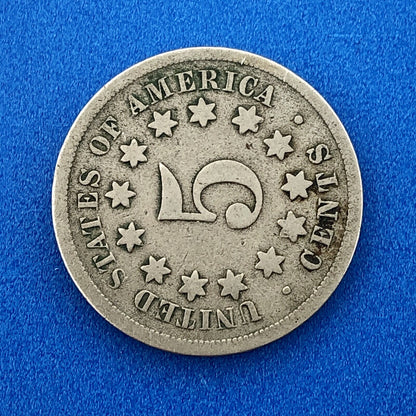 1868 P Shield Nickel Variety 2 Scarce Rare Better Key Philadelphia Mint Coin