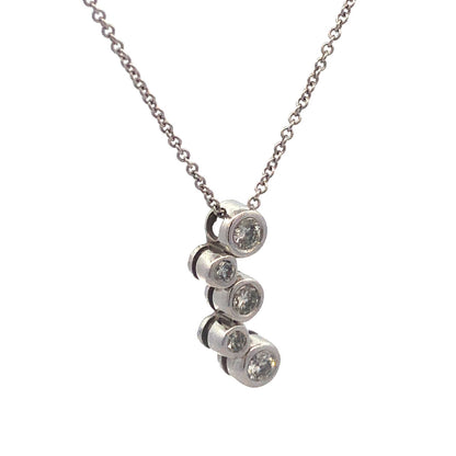 Designer 14K White Gold Diamond Bridal Infinity Anniversary Pendant Necklace