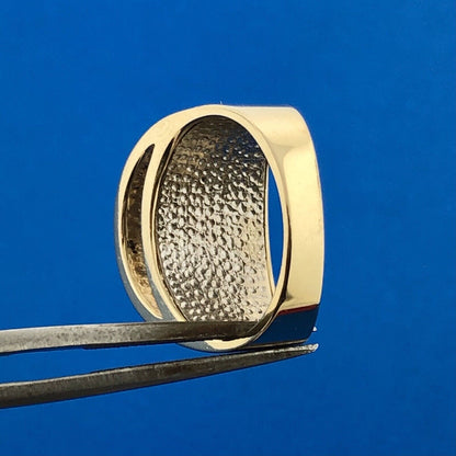 Designer 14K Yellow White Gold Diamond Cut Lattice Work Illusion Dome Ring