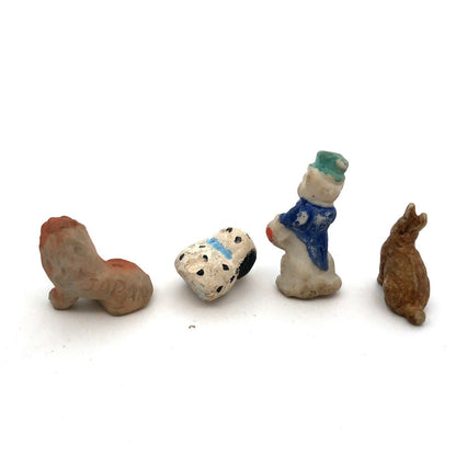 1940's Japan Lot of 14 Pcs Ceramic Miniature Hand Painted Animal Figurines