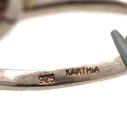 Designer Karthia 925 Sterling Silver Oval Citrine Bezel Solitaire Stackable Ring