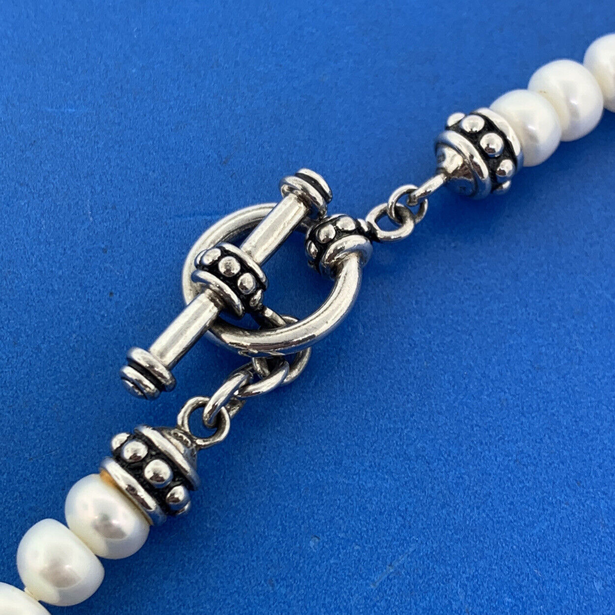 Designer 925 Sterling Silver Pearl June Bridal Anniversary Toggle Necklace