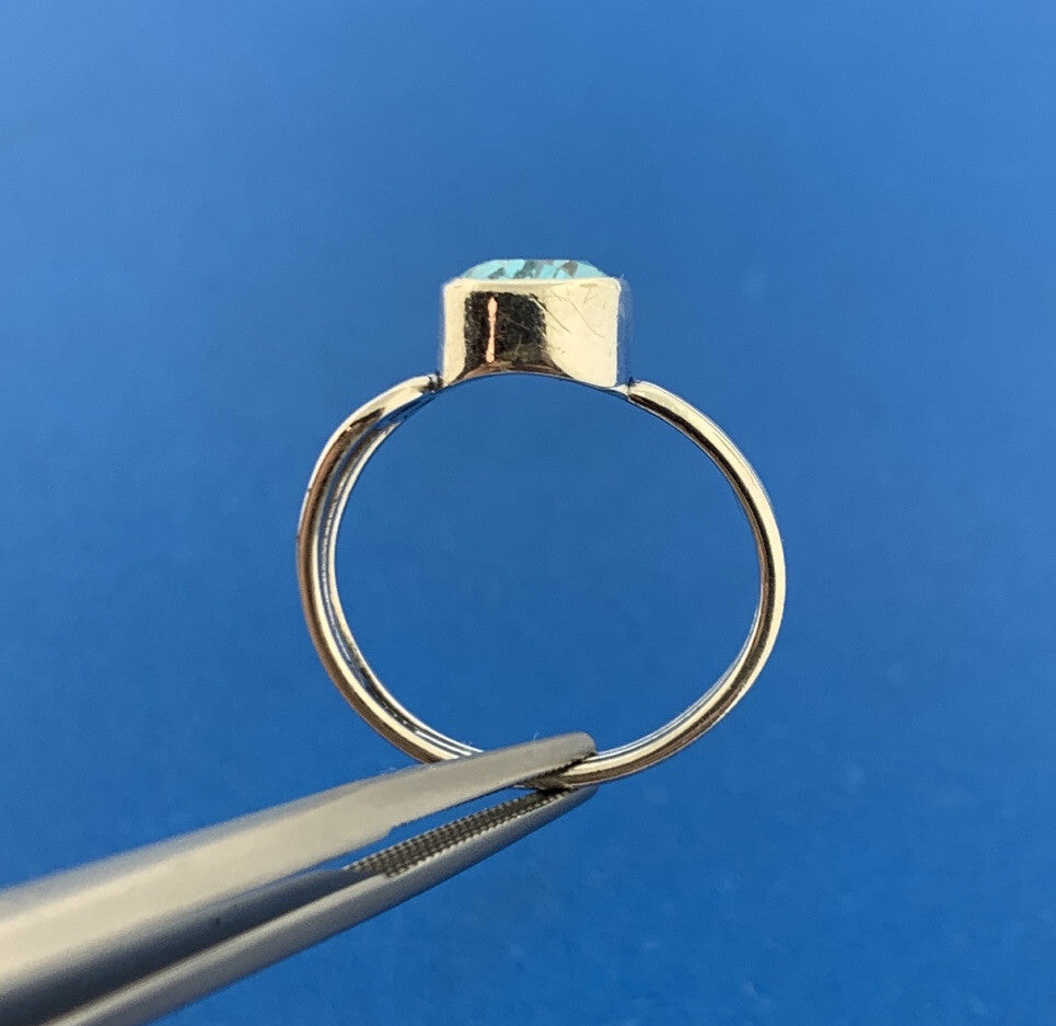 Designer 925 Sterling Silver Blue Topaz Solitaire December Anniversary Ring