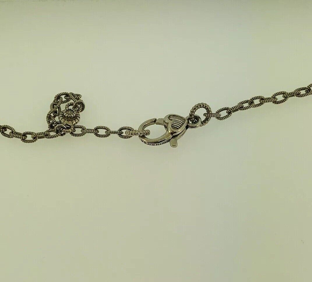 Judith Ripka Sterling Silver 925 Diamonique CZ Enhancer Pendant Station Necklace