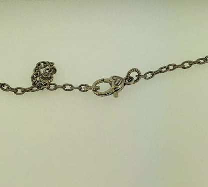 Judith Ripka Sterling Silver 925 Diamonique CZ Enhancer Pendant Station Necklace