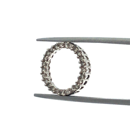 Designer FDC 14K White Gold Round Diamond Eternity Band Pendant