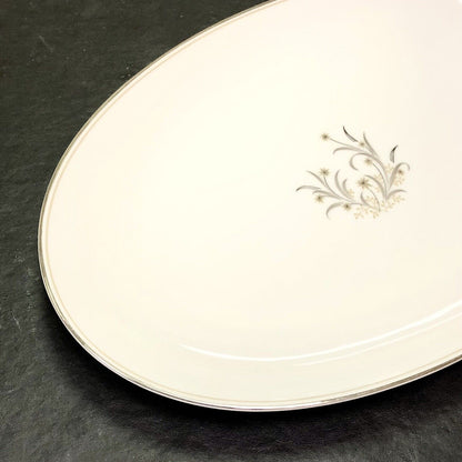 Retired Noritake Ardis China 14" Platinum Tab Collectible Oval Serving Platter
