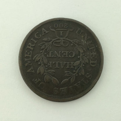 1804 P Draped Bust Copper Half Cent Early US Copper Better Key Philadelphia Coin