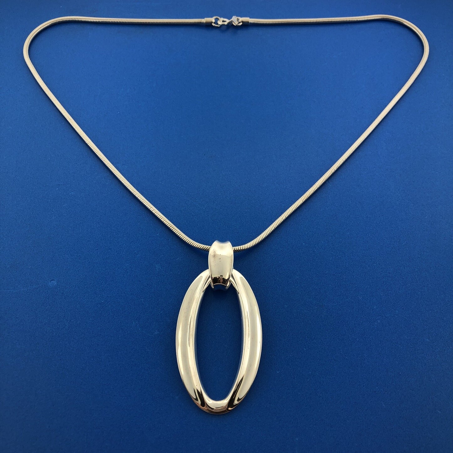 Designer RLM Studio Sterling Silver 925 Open Oval Snake Link 20" Necklace