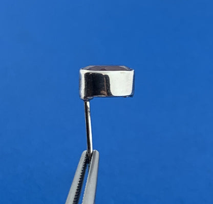 Designer SJ 925 Sterling Silver Oval Amethyst February Anniversary Stud Earrings