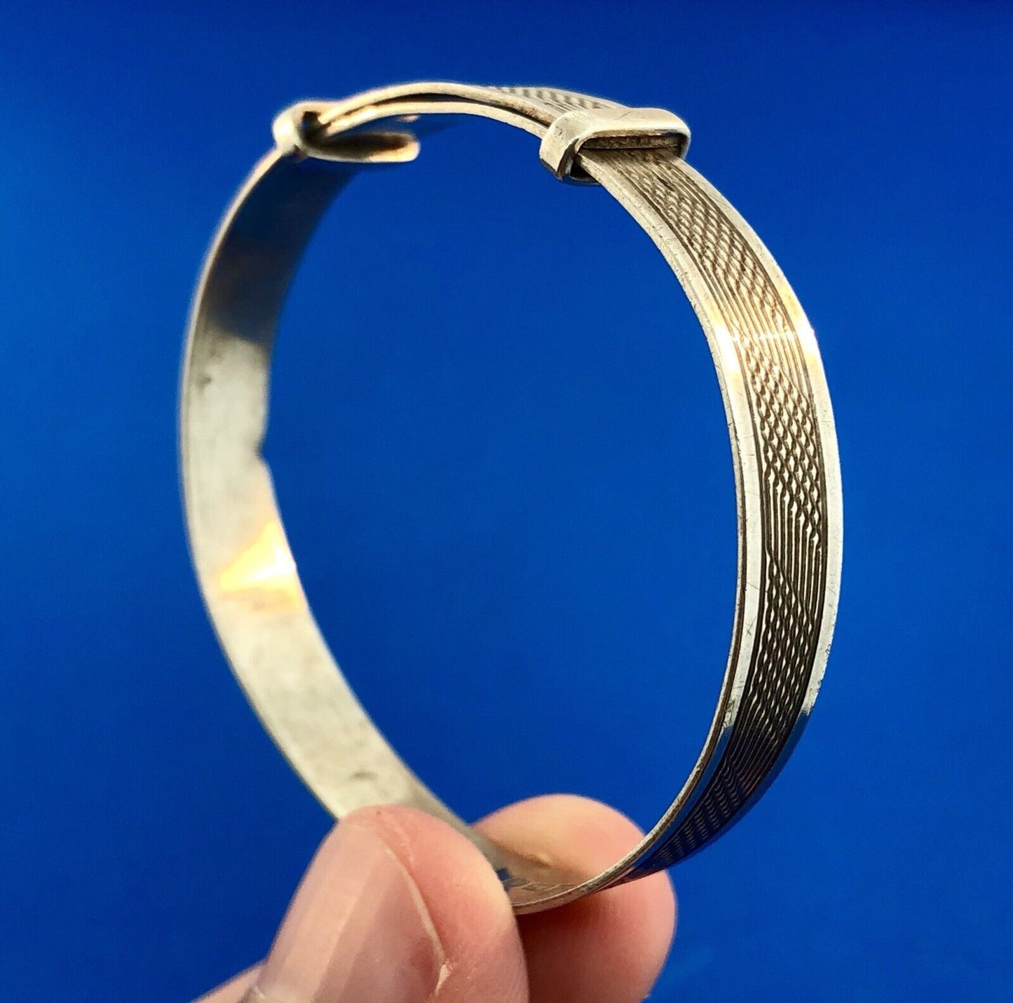 Retro Great Britain 925 Sterling Silver Expandable Adjustable Childs Bracelet