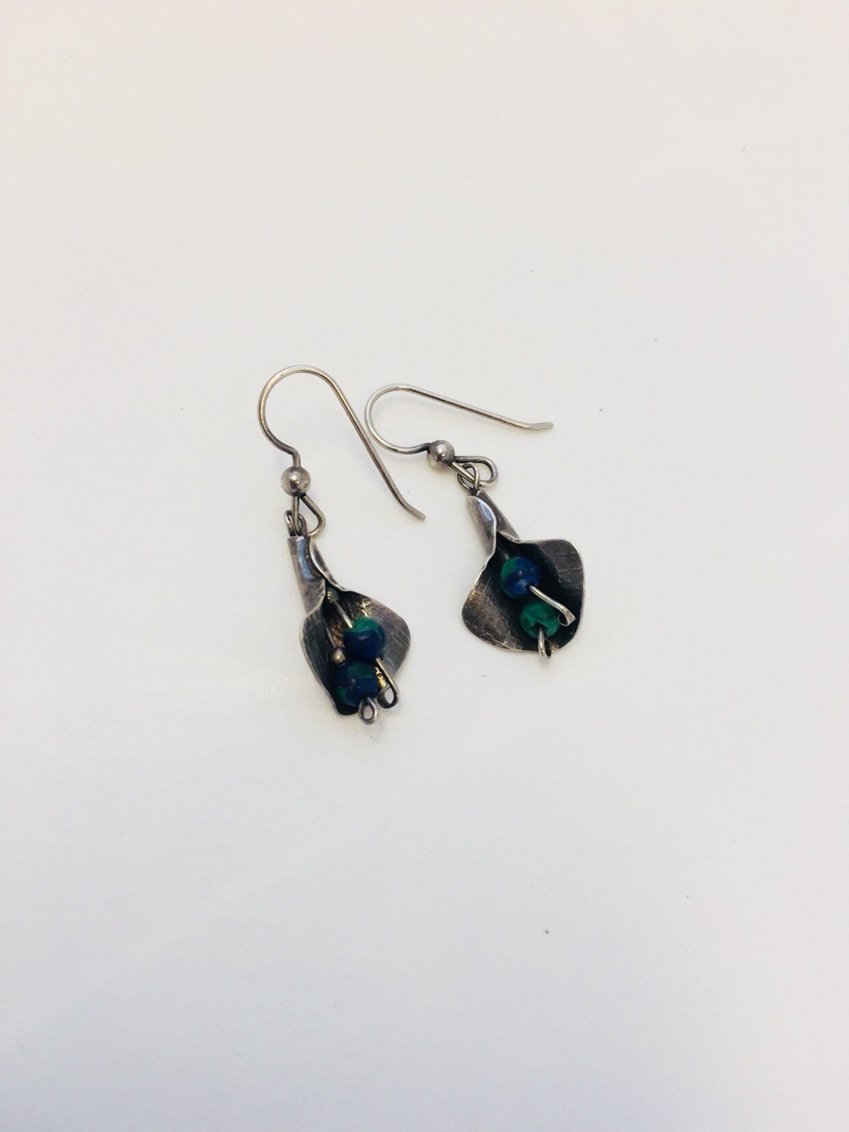 Artisan Sterling Silver 925 Maw Maw Sit Sit Calla Lily Drop Dangle Earrings