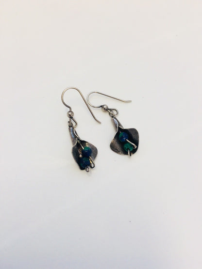 Artisan Sterling Silver 925 Maw Maw Sit Sit Calla Lily Drop Dangle Earrings