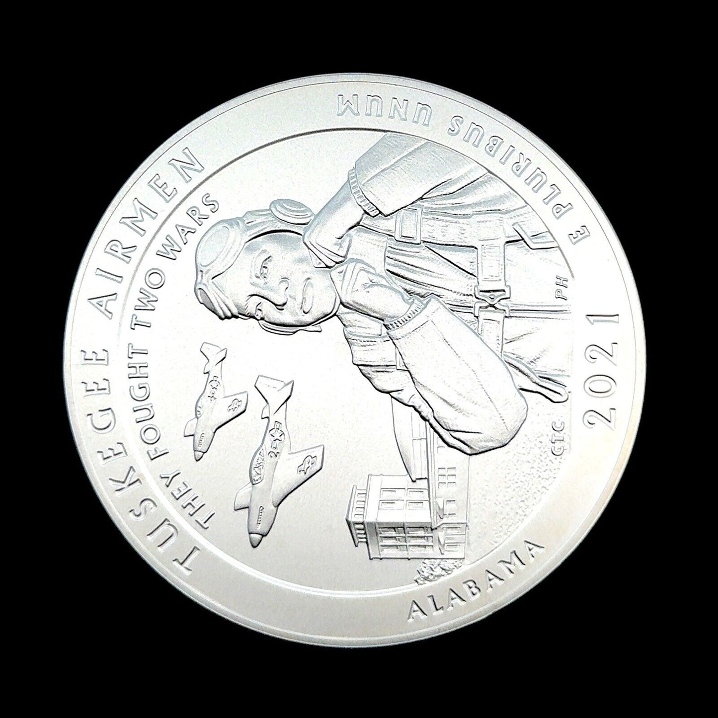 2021 P America The Beautiful Alabama Tuskegee Airmen 5 oz Silver Quarter Coin