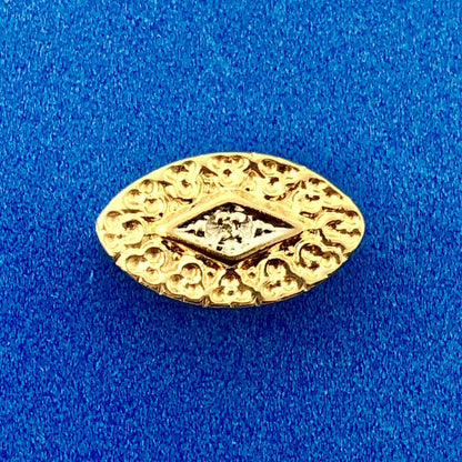 Robert Klein KLJCI 14K Y/W Gold Diamond Scroll Oval Spacer Slide Bracelet Charm