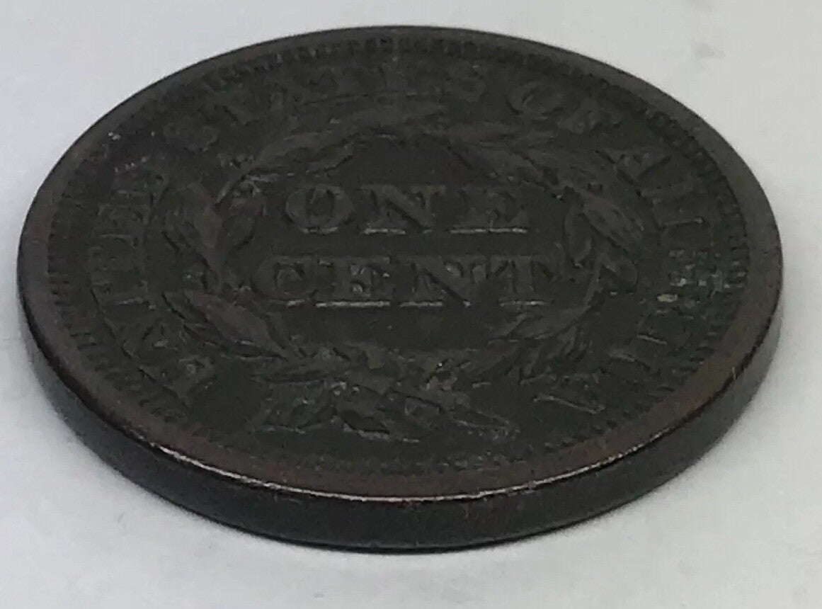 1846 Braided Hair Large Cent Small Date Early American Copper Coinage Brown