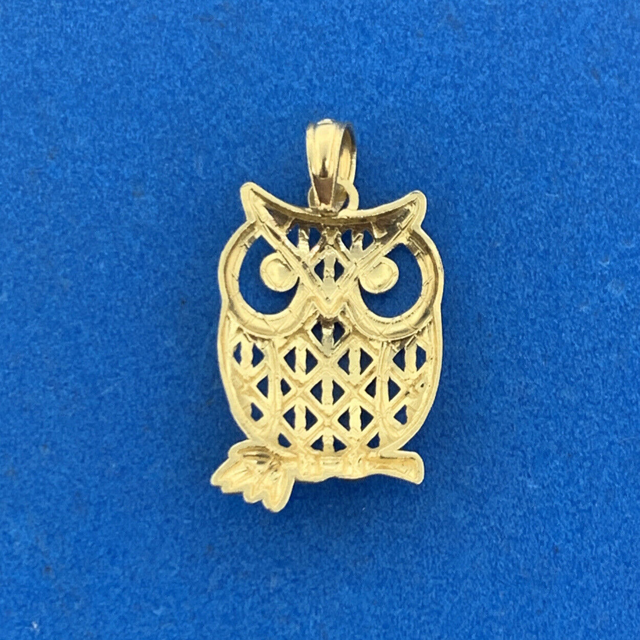 Designer Michael Anthony MA 10K Yellow Gold Open Work Wise Owl Charm Pendant