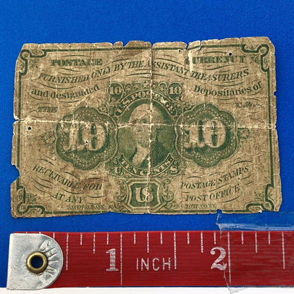 1862 1st Issue 10 Cents Postage Fractional Currency Civil War Note Fr. 1240
